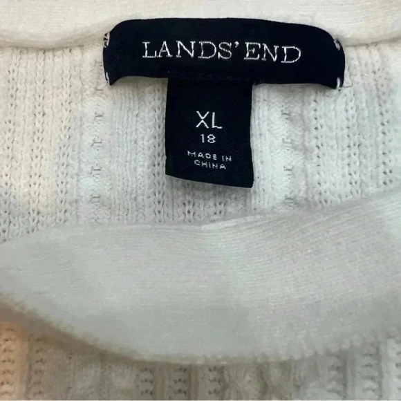 Lands End Tunic Style Boat Neck Cable Sweater Size XL - Picture 3 of 5